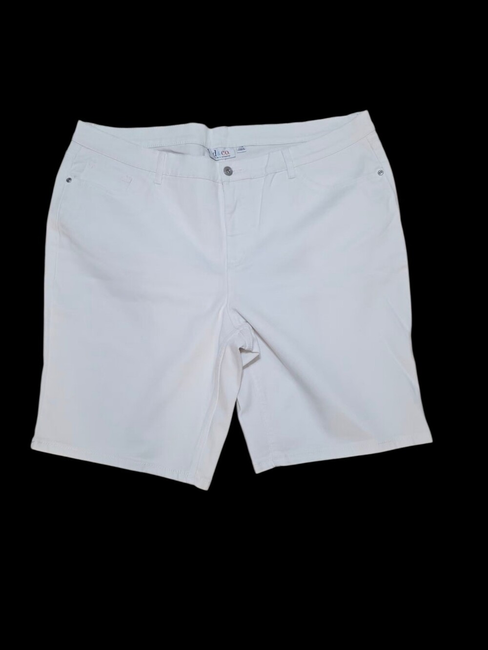 D&Co White Denim Bermuda Shorts Sz 22W